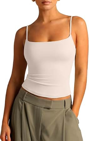 SUUKSESS Women Cotton Double Layer Unpadded Cami Summer Basic Going Out Tops | Amazon (US)