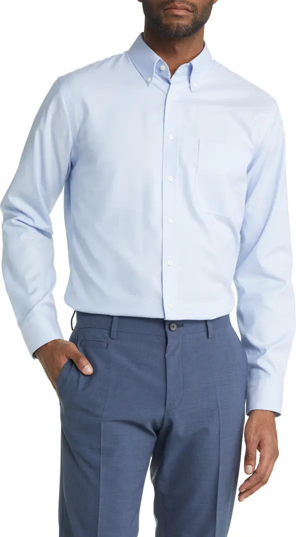 Trim Fit Non-Iron Royal Oxford Solid Button-Down Dress Shirt | Nordstrom