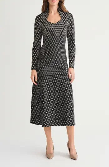 Long Sleeve Fit & Flare Midi Dress | Nordstrom