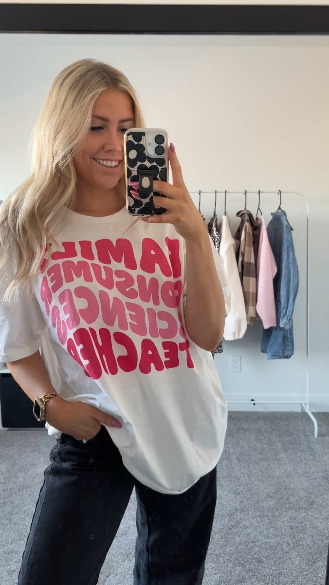 try on filmed last year! family consumer sciences teacher tee! I sized up for an oversized fit

FCS Teacher | teacher tee | family consumer sciences teacher tee