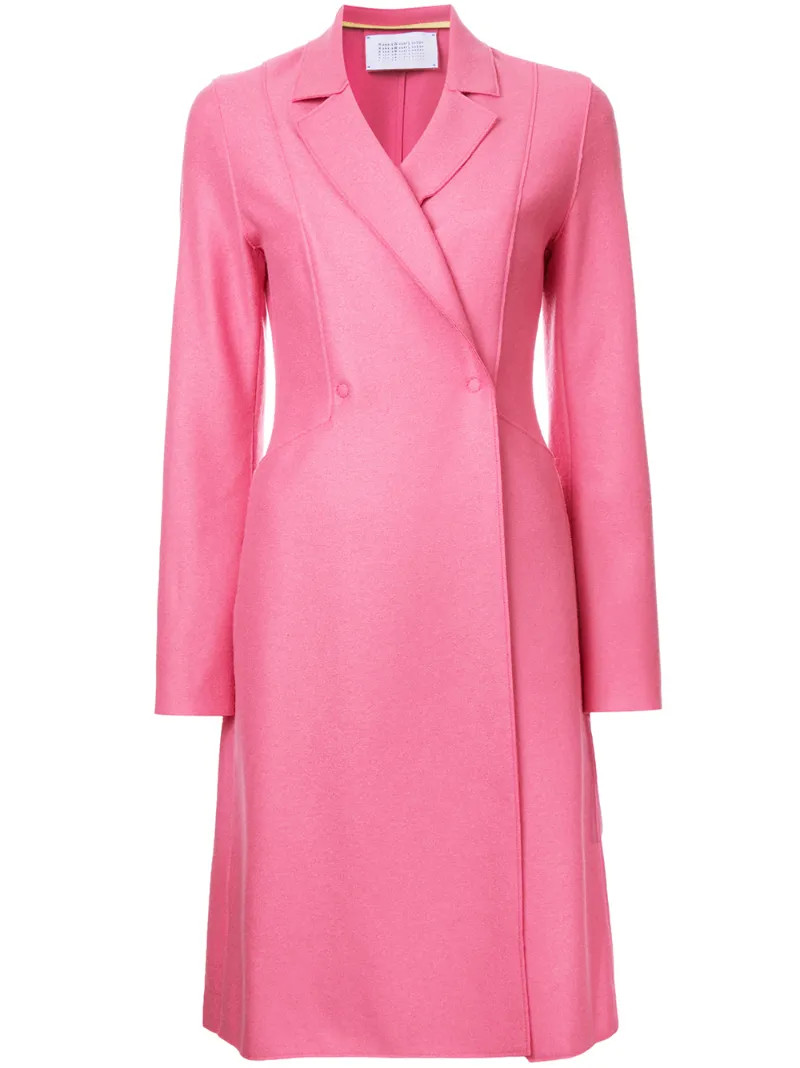Harris Wharf London - flared coat - women - Virgin Wool - 42, Pink/Purple, Virgin Wool | FarFetch US