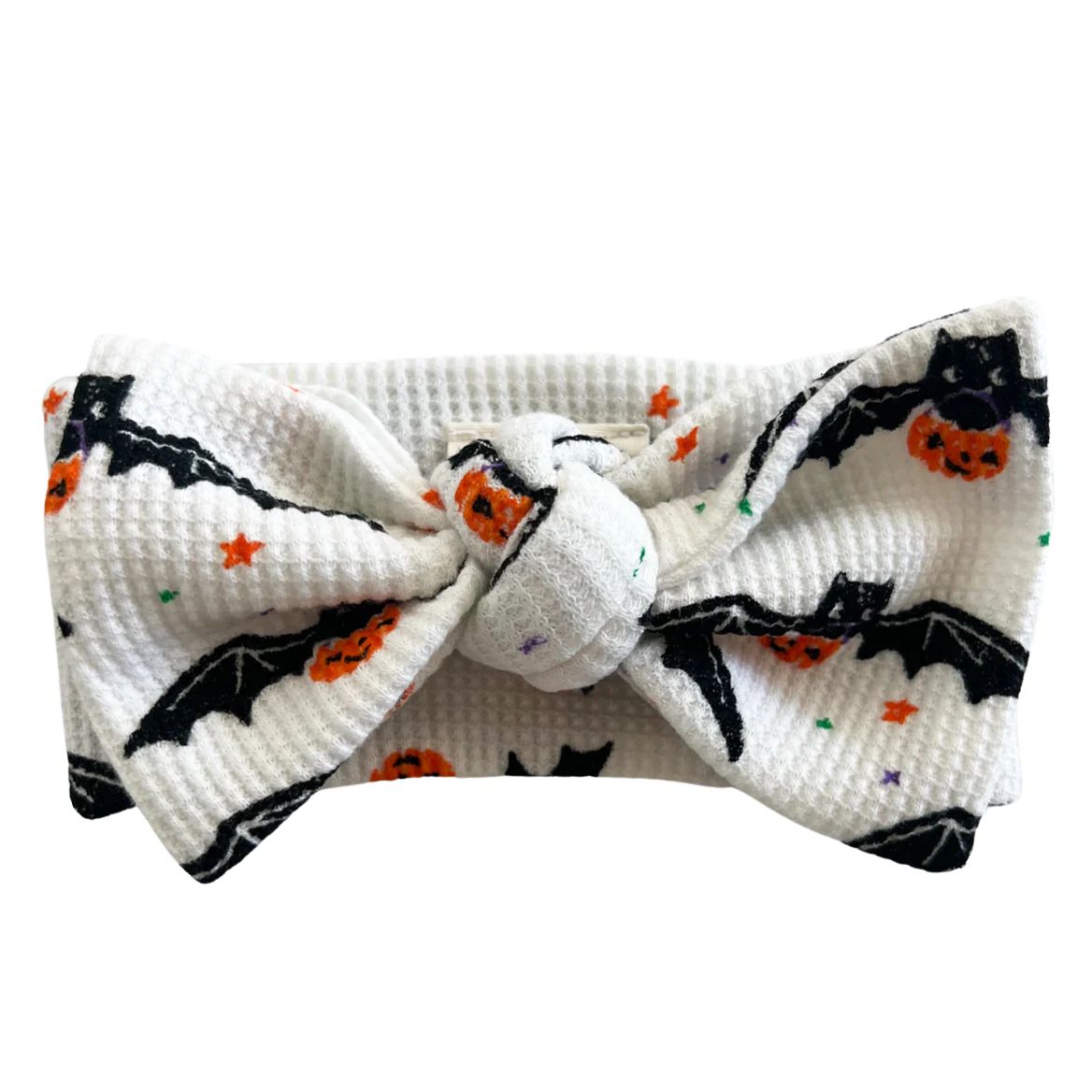 Organic Waffle Knot Bow, Trick or Treating Bat | SpearmintLOVE