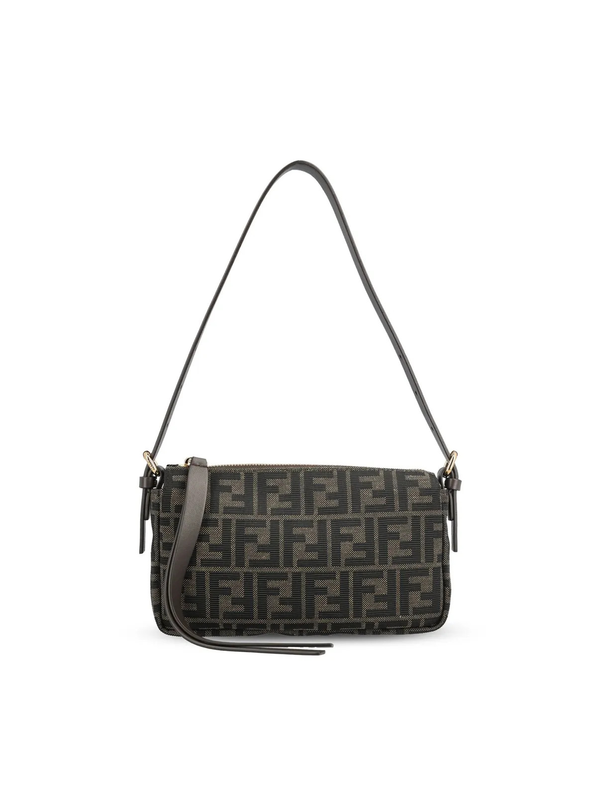 Fendi FF Jacquard Zipper Top Small Shoulder Bag | Cettire Global