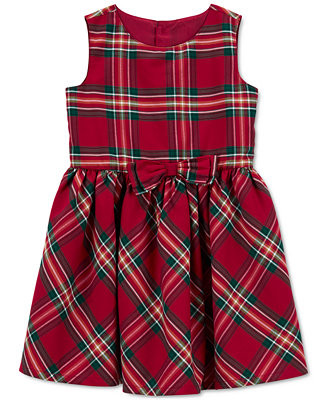 Carter's Toddler Girls Plaid Sateen Holiday Dress - Macy's | Macy's