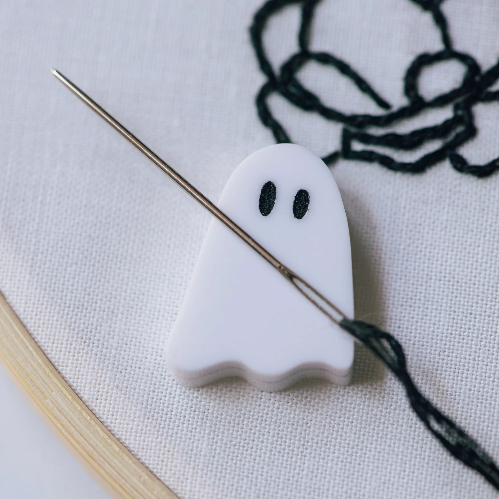 needle minder, halloween embroidery, ghost, needle magnet, needle keeper, thinking of you gift, g... | Etsy (Global)