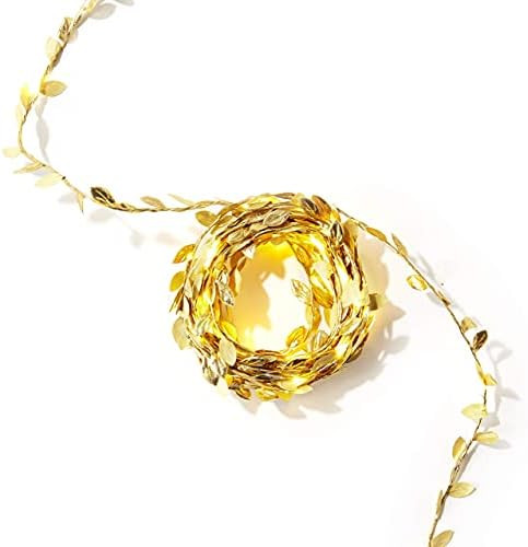Amazon.com: Leaf Garland with Fairy Lights - 24 Feet, Battery Operated, 75 Warm White LED Lights, Go | Amazon (US)