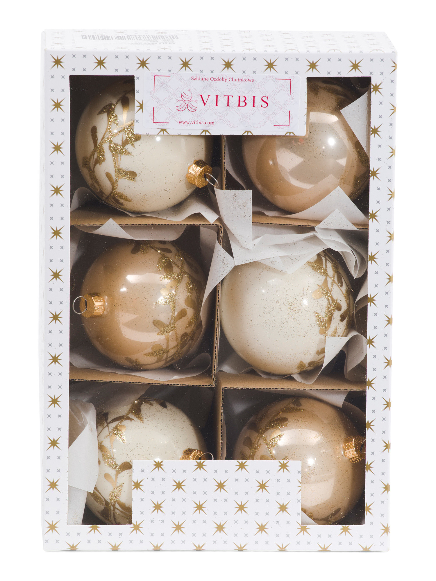 Made In Poland Set Of 6 80mm Handmade Glass Ornaments | Global Home | Marshalls | Marshalls