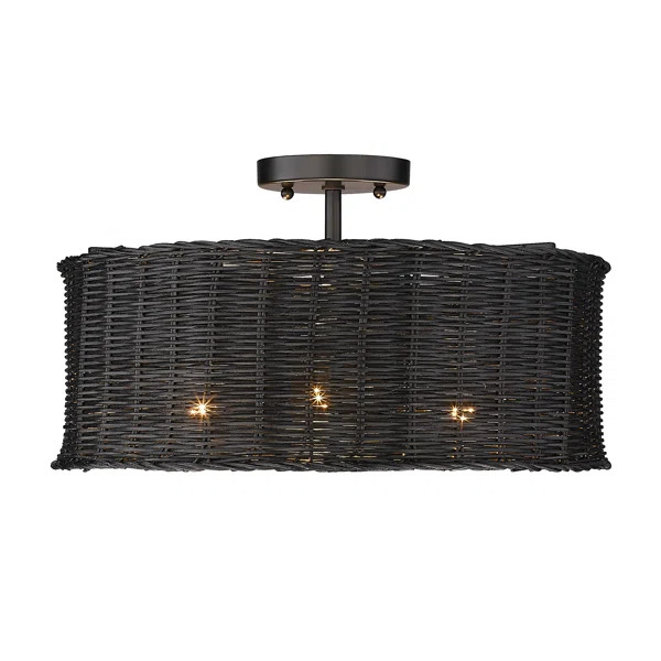 Cuthmore Rattan Semi Flush Mount | Wayfair North America