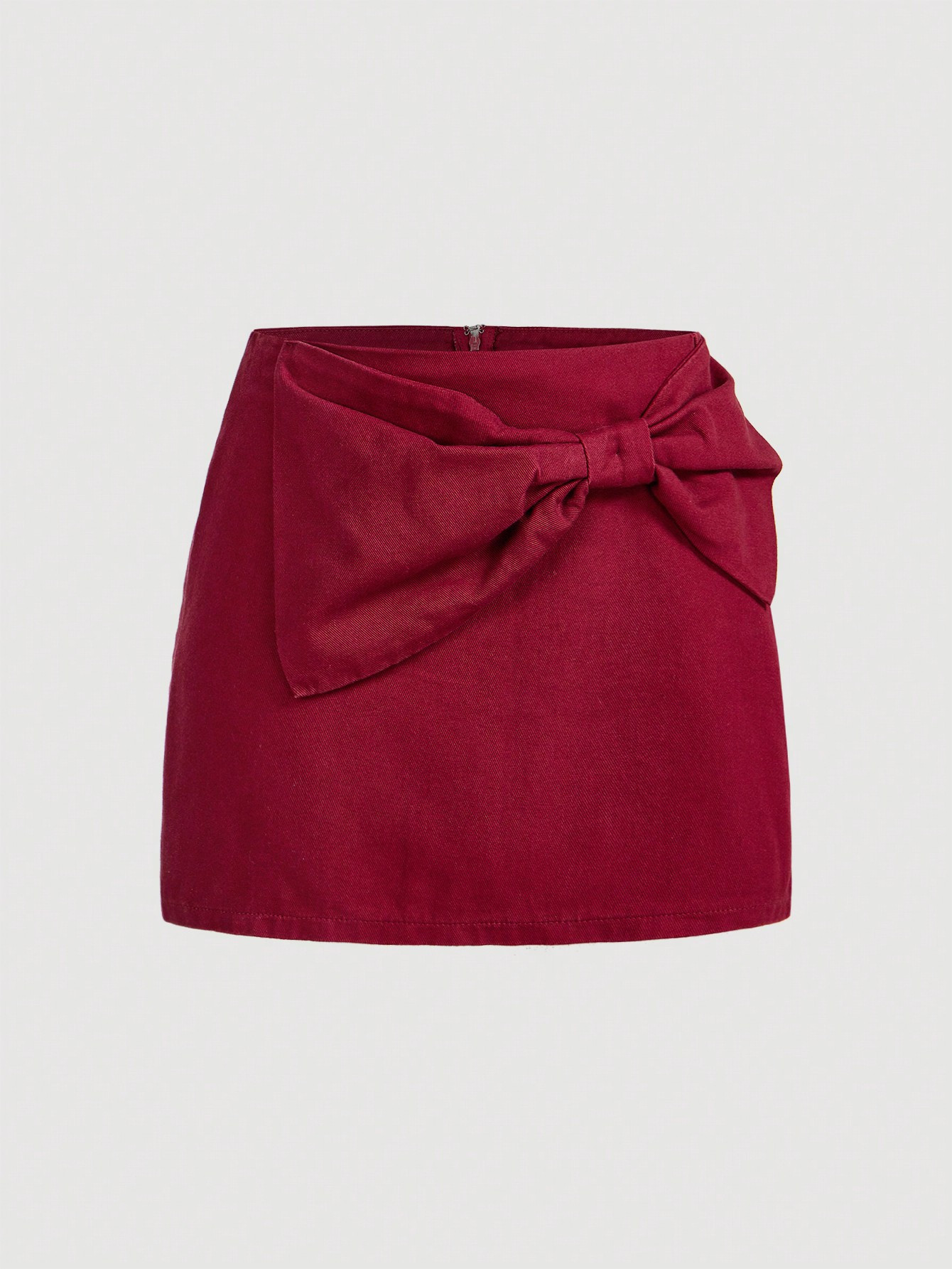 SHEIN MOD Women's Cute Mini Red Jean Skirt With Bow,Christmas Bow,Winter Women Clothes,Red Mini S... | SHEIN