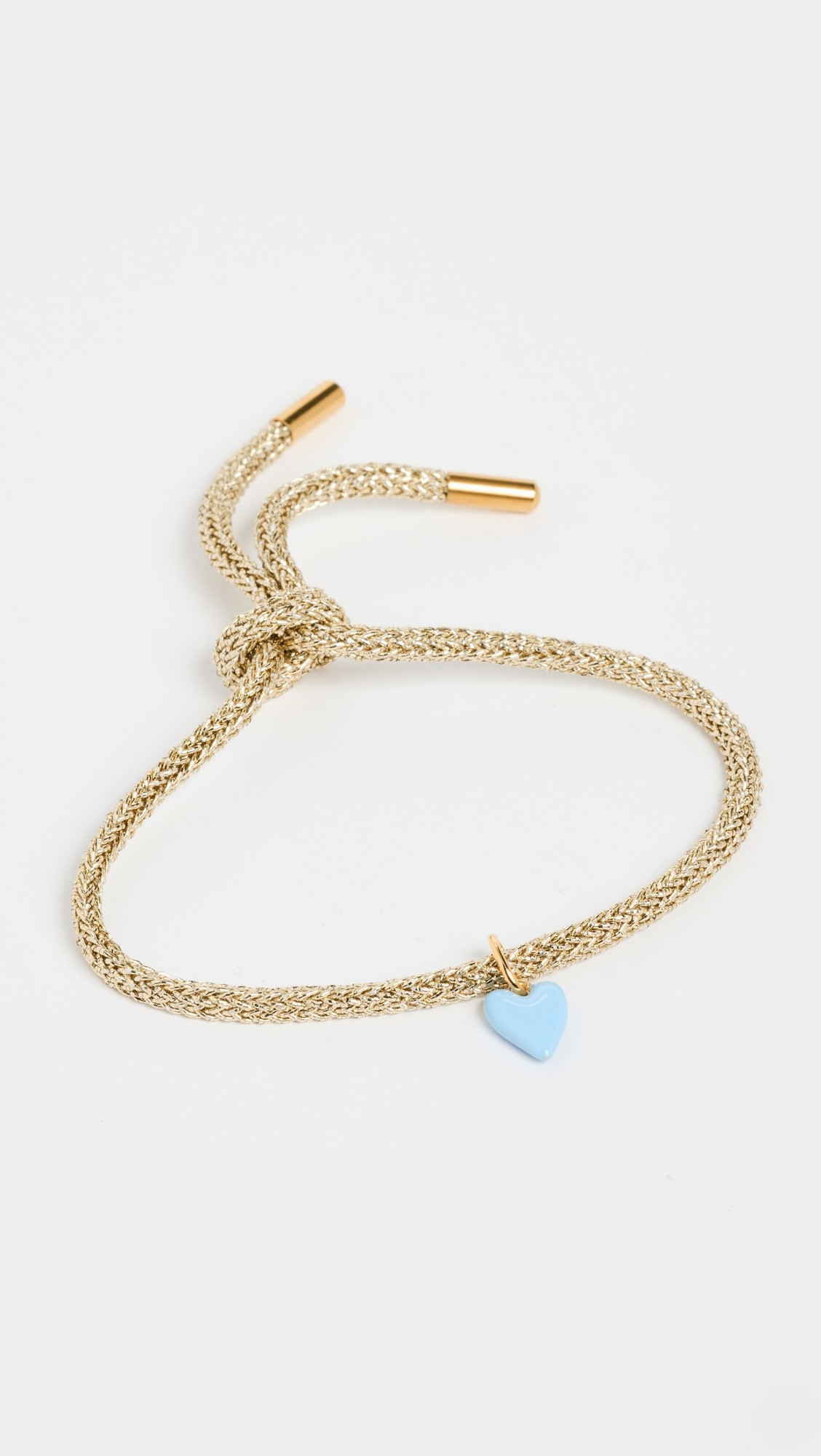 Metallic Bracelet with Blue Heart Charm | Shopbop