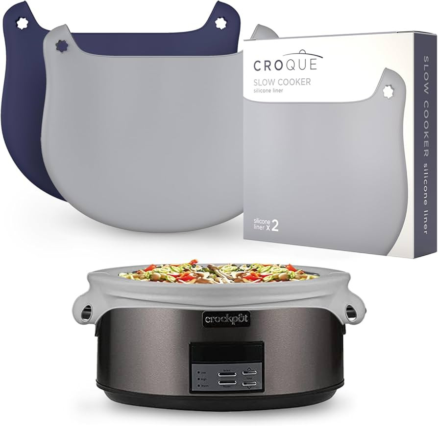 Slow Cooker Liners 2 pack - Sillicone Reusable - For 6-8 Quarts - Easy to Clean - Sleek design - ... | Amazon (US)