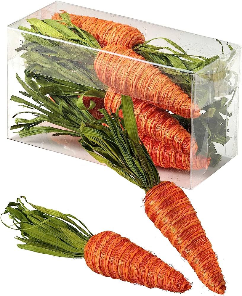 One Holiday Way Set of 6 Rustic Orange Twine Faux Carrots in Gift Box – Decorative Tabletop She... | Amazon (US)