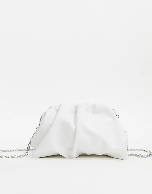 Bershka ruched small bag in white | ASOS US