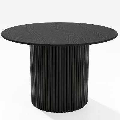 Dovelina 46" Modern Round Dining Table Black Wood Dining Room Table for 4 People | Target