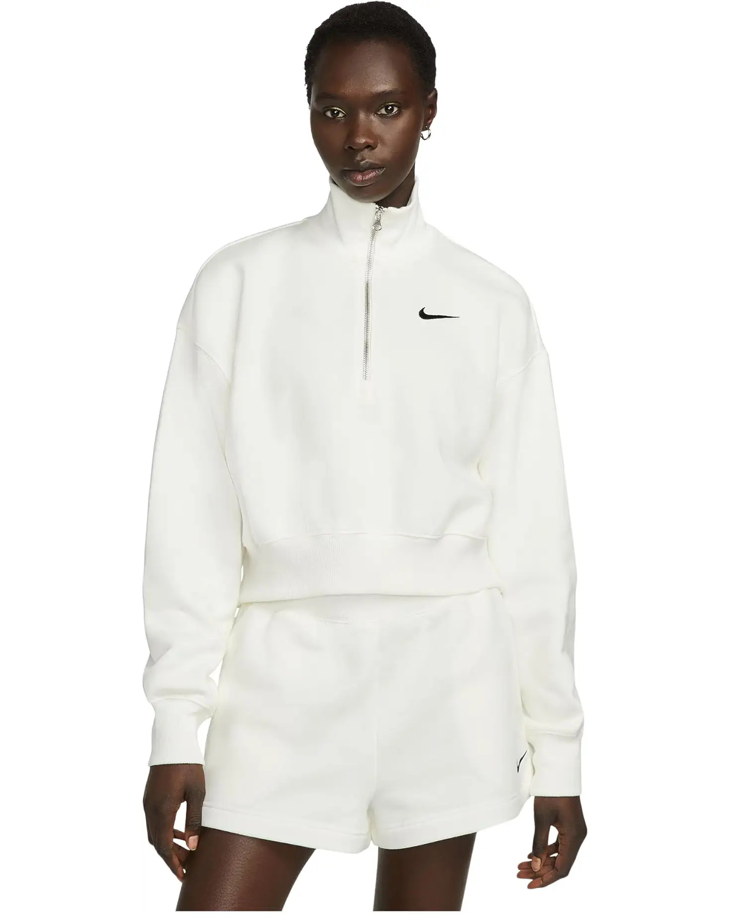 Sportswear Phoenix Fleece 1/4-Zip Cropped Sweatshirt | Zappos