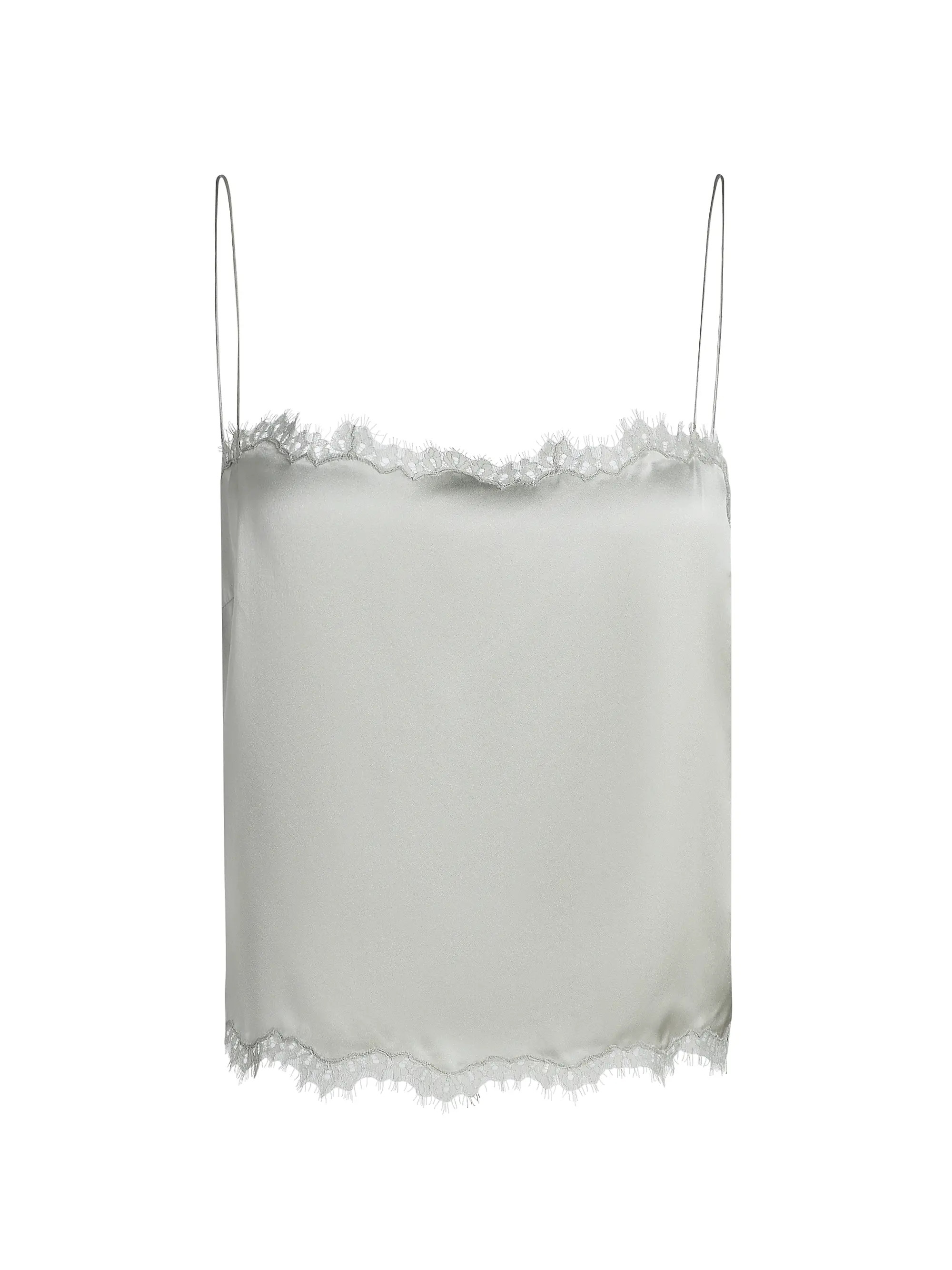 DÔEN Loure Lace-Trim Silk Camisole Top | Saks Fifth Avenue | Saks Fifth Avenue