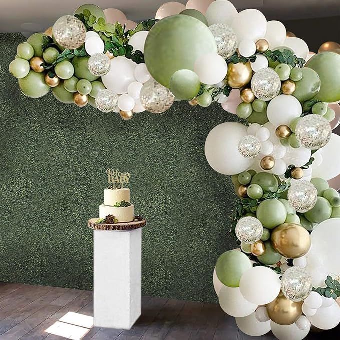 127 Pcs Olive Green Balloons Arch Garland Kit - White Olive Green Gold Confetti Balloons Set for ... | Amazon (US)