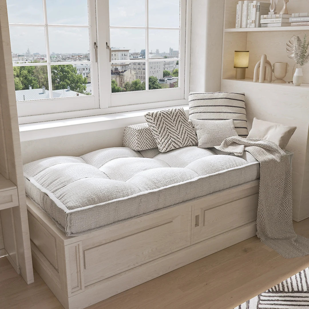 Linen Window Seat Cushion, Indoor Cushion, French Style Cushion, Floor Cushion - Etsy | Etsy (US)