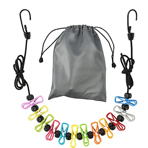 Retractable Portable Clothesline for Travel，Clothing line with 12 Clothes Clips, for Indoor Lau... | Amazon (US)