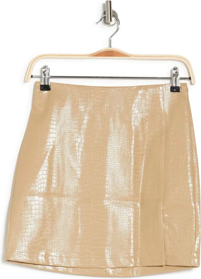 KNOWONECARES Embossed Croc Faux Leather Mini Skirt | Nordstrom Rack