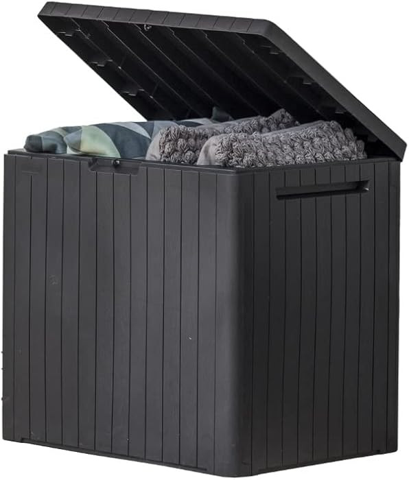Keter City 30 Gallon Resin Outdoor Storage Box and Patio Furniture Side Table for Pool and Garden... | Amazon (US)