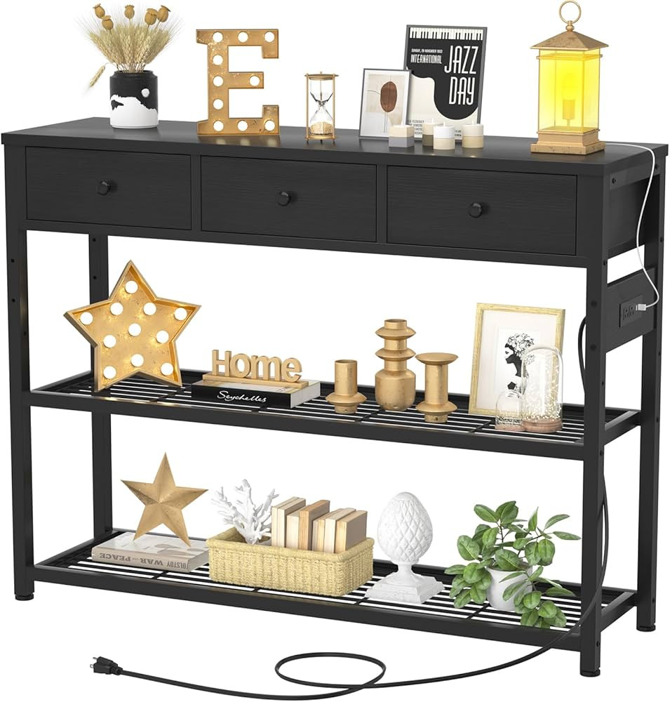 Cyclysio 47 Inches Console Table, Entryway Table with Charing Station, Narrow Console Table with ... | Amazon (CA)