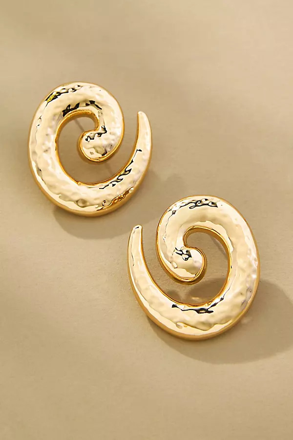 Swirl Hammered Post Earrings | Anthropologie (US)