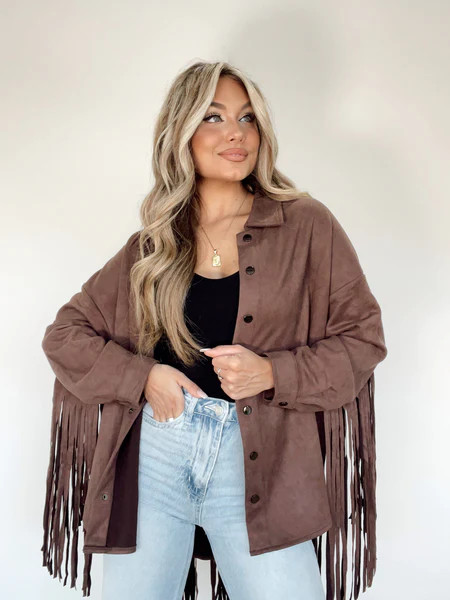 Girl On Fire Fringe Shacket | Lane 201 Boutique