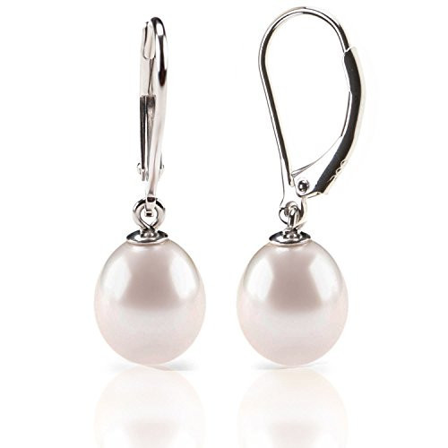 PAVOI Freshwater Cultured Pearl Earrings Leverback Dangle Studs - Handpicked AAA Quality 8mm | Amazon (US)
