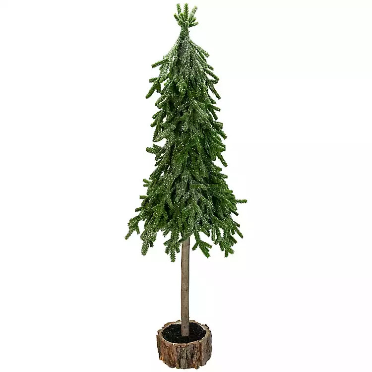 Mini Iced Downswept Bark Pine Tree | Kirkland's Home