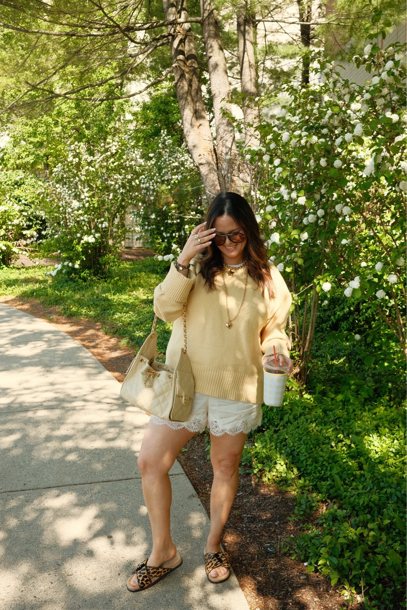 Cool mom approved OOTD.. wearing a large in everything!! OBSESSED with these lacy shorts!

#LTKootd #LTKdayinmylife #LTKMidsize
