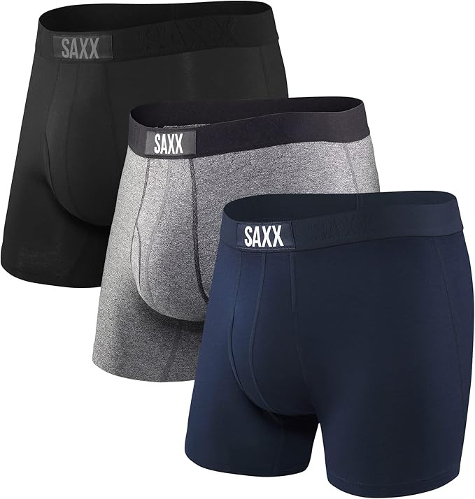 Saxx Undewear Co. Men's Ultra Super Soft Boxer Briefs Core 3 Pack with Built-in Pouch Support | Amazon (US)