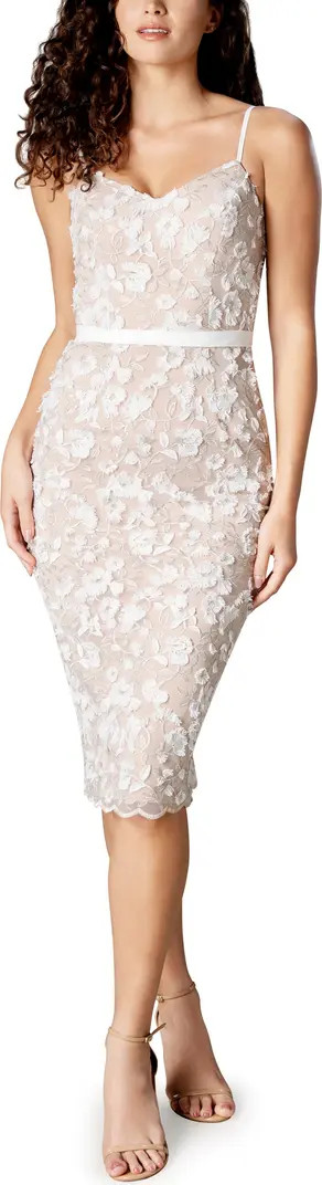 Emma Embroidered Body-Con Midi Dress | Nordstrom