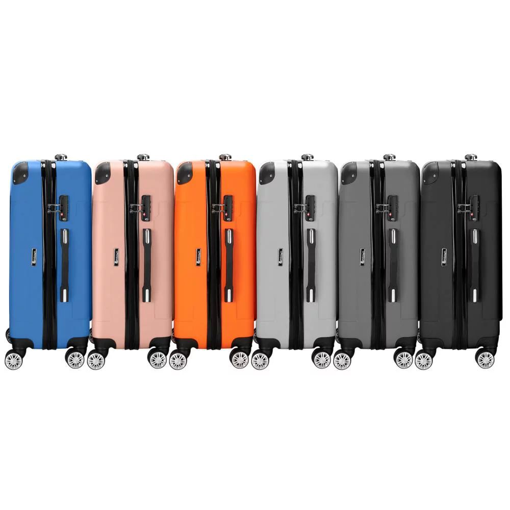 Zimtown 3 Pcs Luggage Travel Set Bag ABS Trolley Suitcase Rose Gold/Dark Blue/Orange/Black/Gray/D... | Walmart (US)