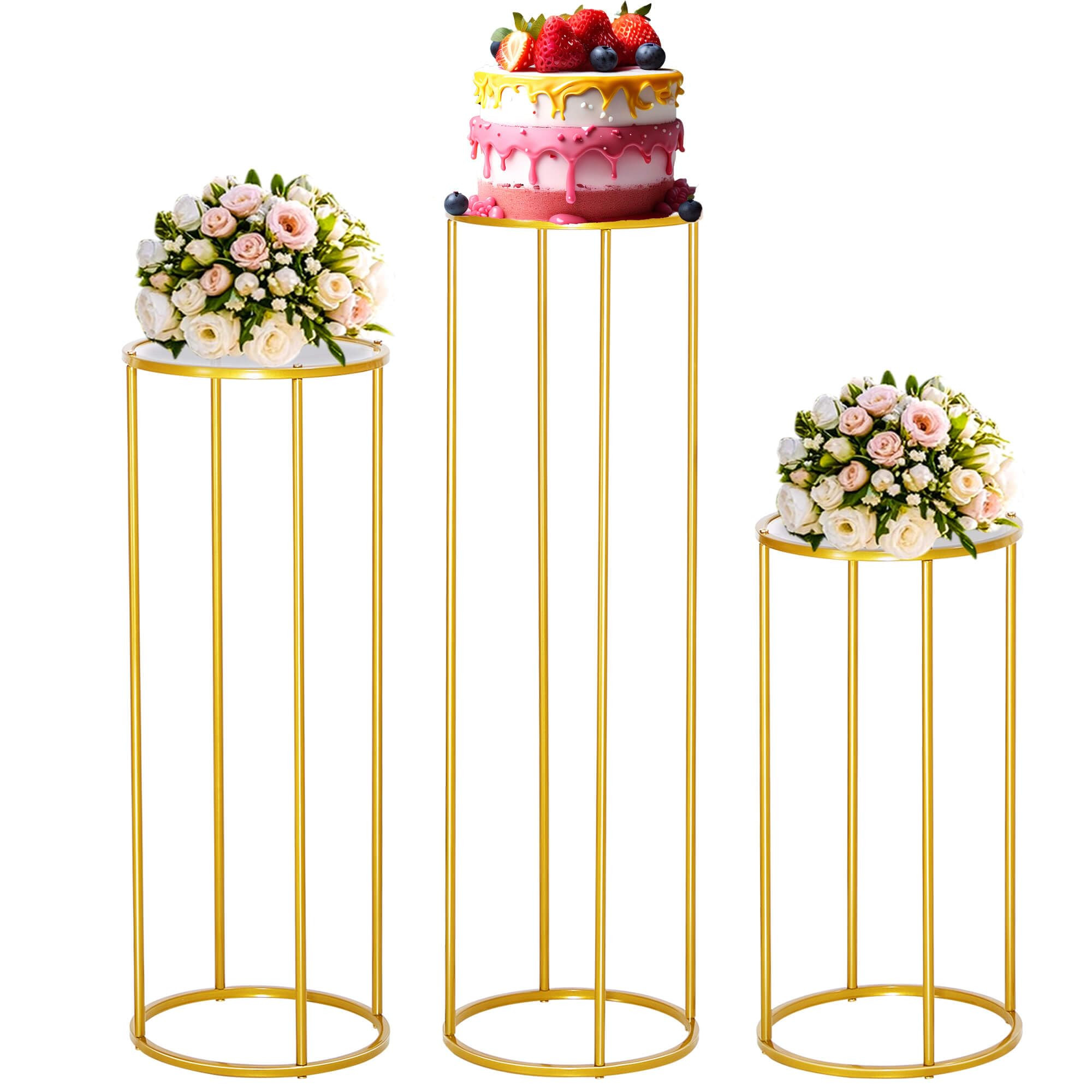 Cylinder Stands for Party, 3pcs Cylinder Pedestal Stand, Cake Cylinder Pedestal Stand for Wedding... | Amazon (US)