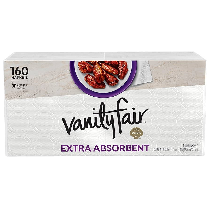 Vanity Fair Extra Absorbent Premium Paper Napkins, 160 Count, Disposable Napkins Made Soft And St... | Amazon (US)