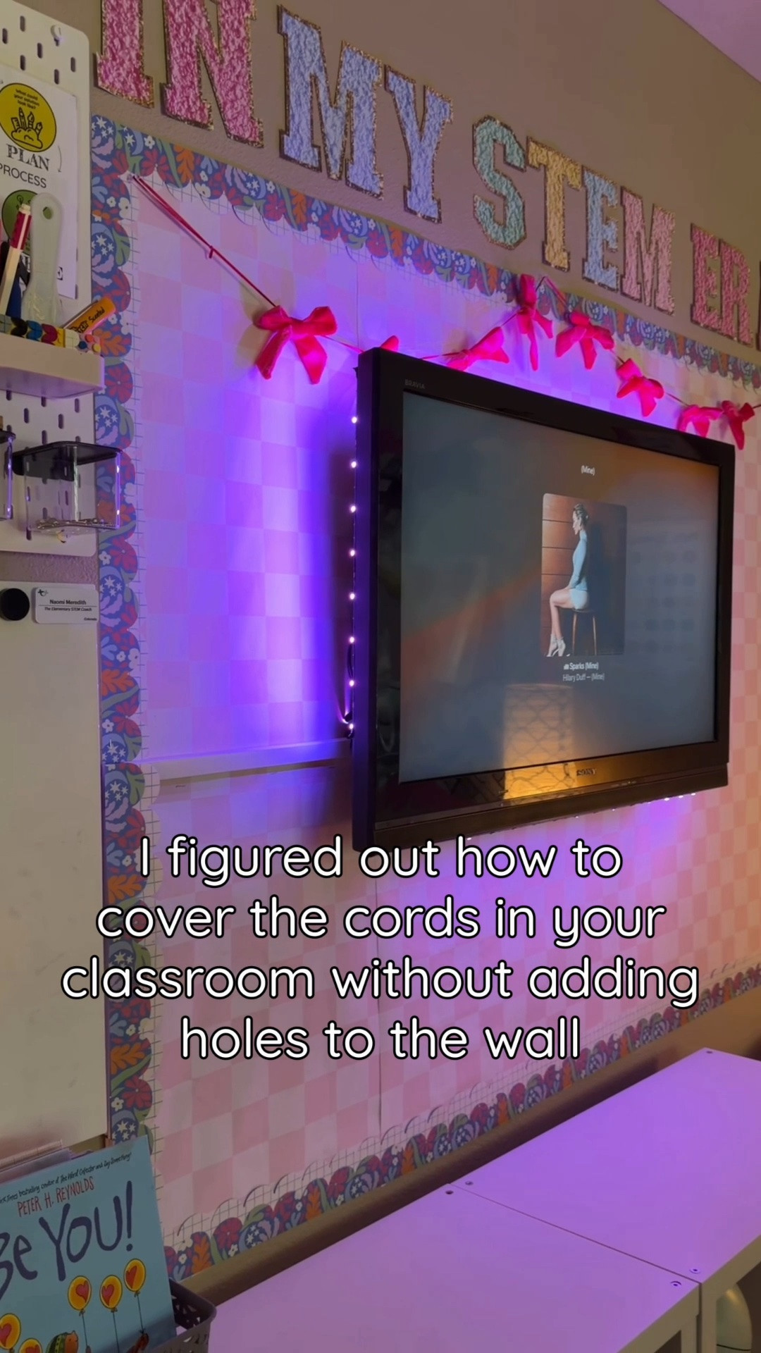 I love how this wall turned out and how I covered the cords from the tv display and integrated it into my whole bulletin board setup.

#LTKKids #LTKdayinmylife #LTKHome