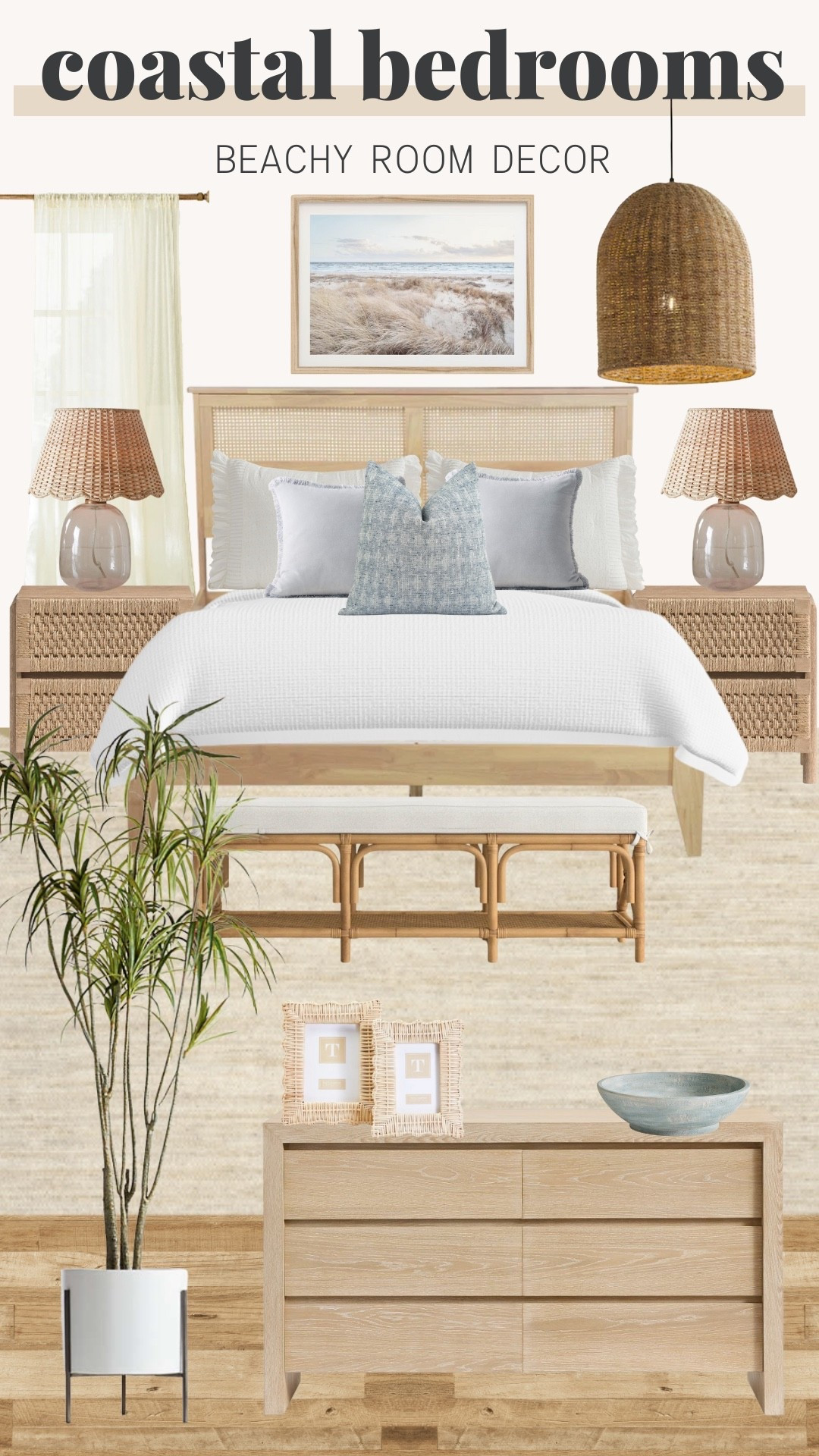 Beachy coastal bedroom ideas! 

Bench, dresser, beach house, coastal home, coastal cottage, bedding, wall art, lamp, faux tree 

#LTKSeasonal #LTKStyleTip #LTKHome