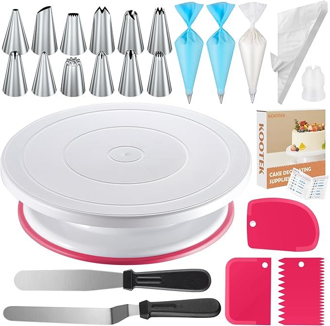 Kootek 71PCs Cake Decorating Supplies Kit, Cake Decorating Set with Cake Turntable, 12 Numbered I... | Amazon (US)