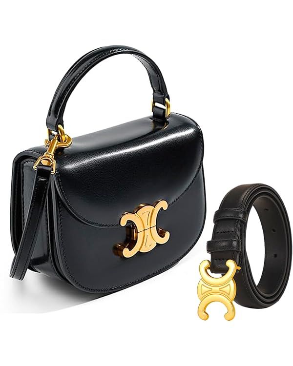 Women's shoulder bag, leather crossbody bag, Underarm purse Leather Hobo, Square Bag Tote Black | Amazon (US)