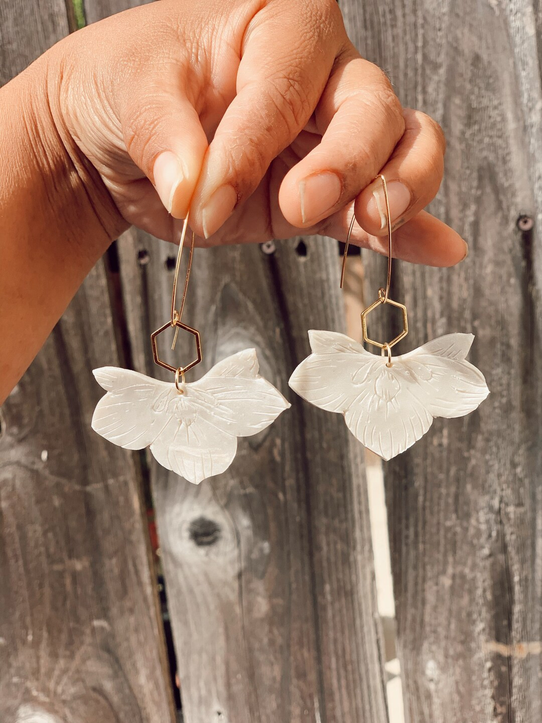 Orchid pearlescent earrings | Etsy (US)