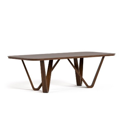 Furniture of America Shelun I 94.5" Wood Modern Double Pedestal Dining Table Rich Walnut | Target
