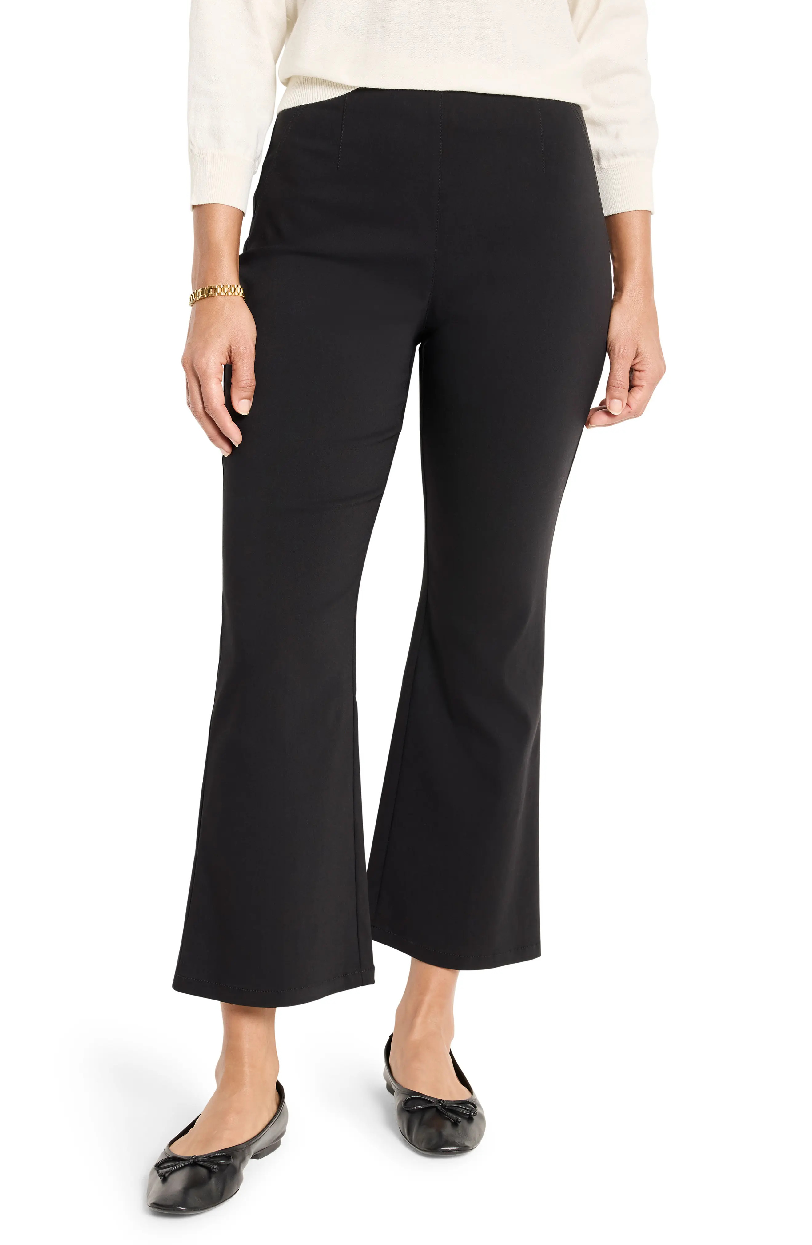 NIC+ZOE Berkeley Wonderstretch Ankle Bootcut Pants in Black Onyx at Nordstrom, Size 6 | Nordstrom