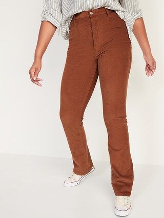 Extra High-Waisted Button-Fly Kicker Boot-Cut Corduroy Pants for Women | Old Navy (US)