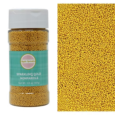 Mystic Sprinkles Sparkling Gold Nonpareils 3.8oz Bottle | Target