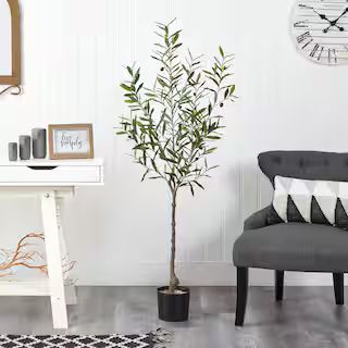 Nearly Natural 5 ft. Olive Artificial Tree T2725 - The Home Depot | The Home Depot