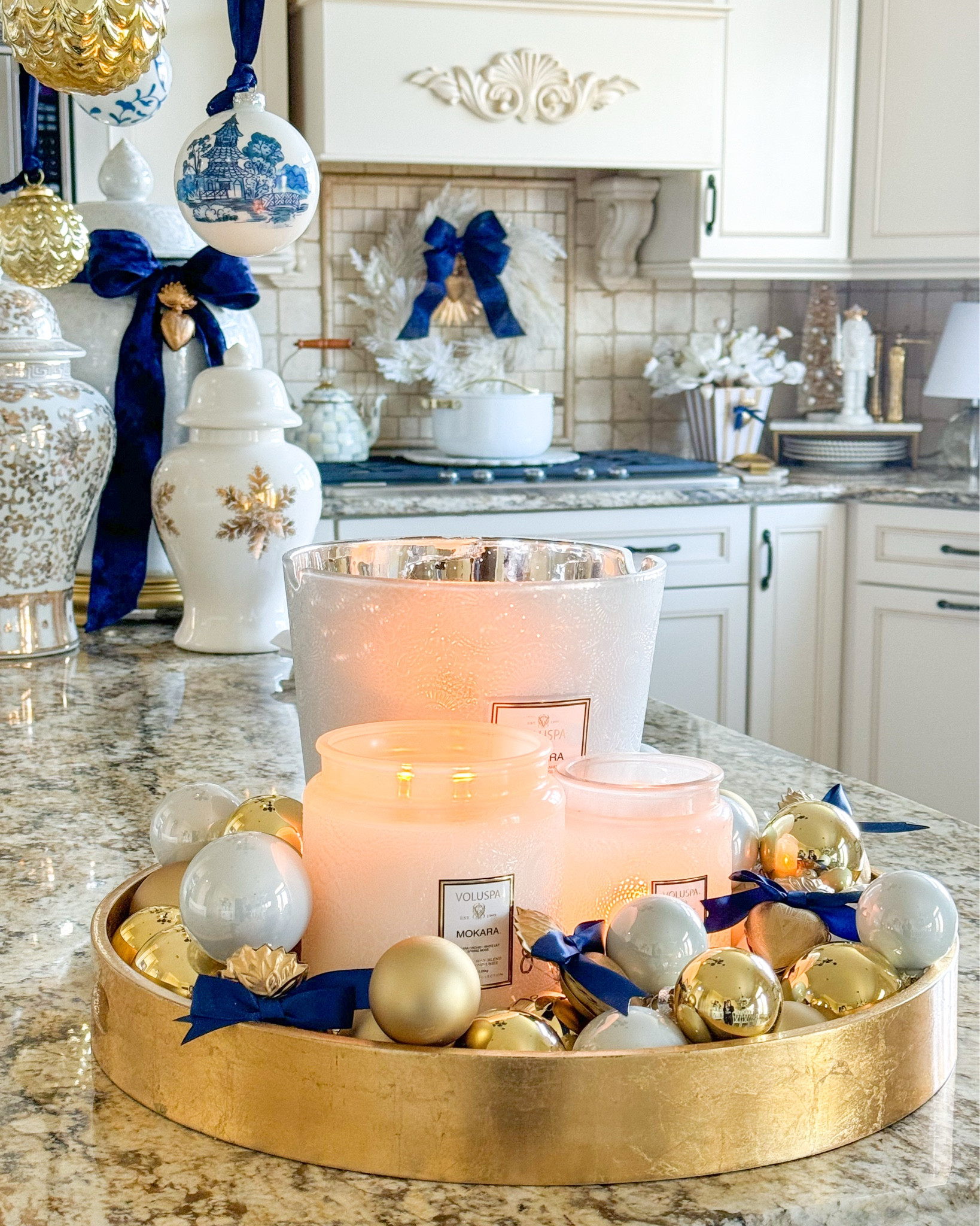 Shop my blue and white Christmas kitchen!

Blue and white decor, navy blue Christmas, Voluspa, nutcracker decor, Milagro heart, gold ornaments, Ivory wreath, caraway home, gold cachepot, magnolia stems, gold sat and pepper mill, Dutch oven, mackenziechilds sterling check, gold tray, crystal lamp, gold ginger jar, opal shell ginger jar

#LTKHome #LTKCyberWeek #LTKHoliday