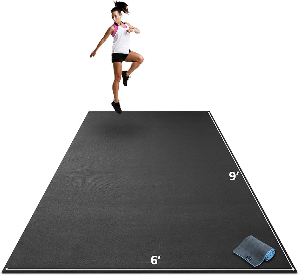 Gorilla Mats Premium Extra Large Exercise Mat – 9' x 6' x 1/4" Ultra Durable, Non-Slip, Workout... | Amazon (US)