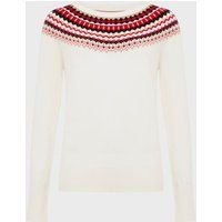 M&S Hobbs Womens Merino Wool Blend Fair Isle Jumper with Cashmere - XS - Ivory Mix, Ivory Mix | Marks & Spencer (UK)