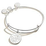 Alex and Ani Bridal Expandable Bangle for Women, Wifey Charm, Shiny Silver Finish, 2 to 3.5 in, One  | Amazon (US)